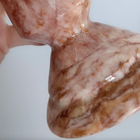 Set of 2 Vintage Pink Marble Candle Holders - Picture 5 of 8